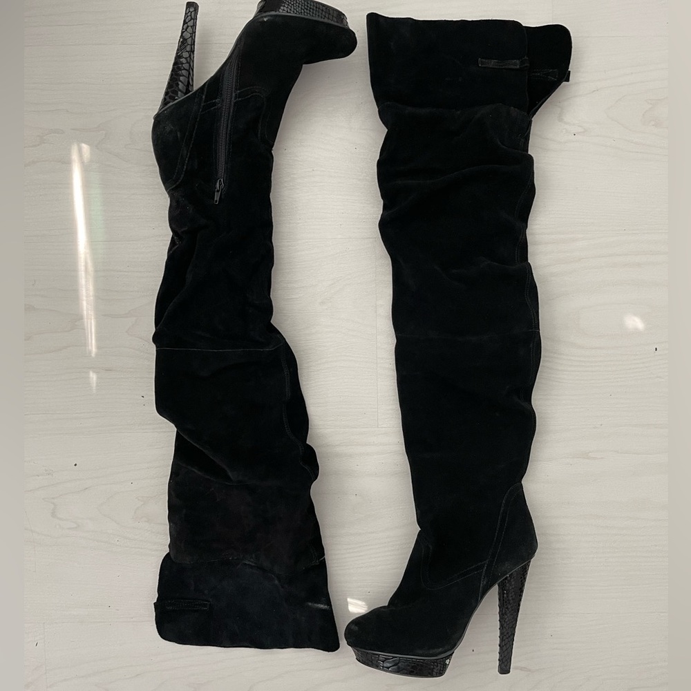Over the Knee Suede Bakers Boots